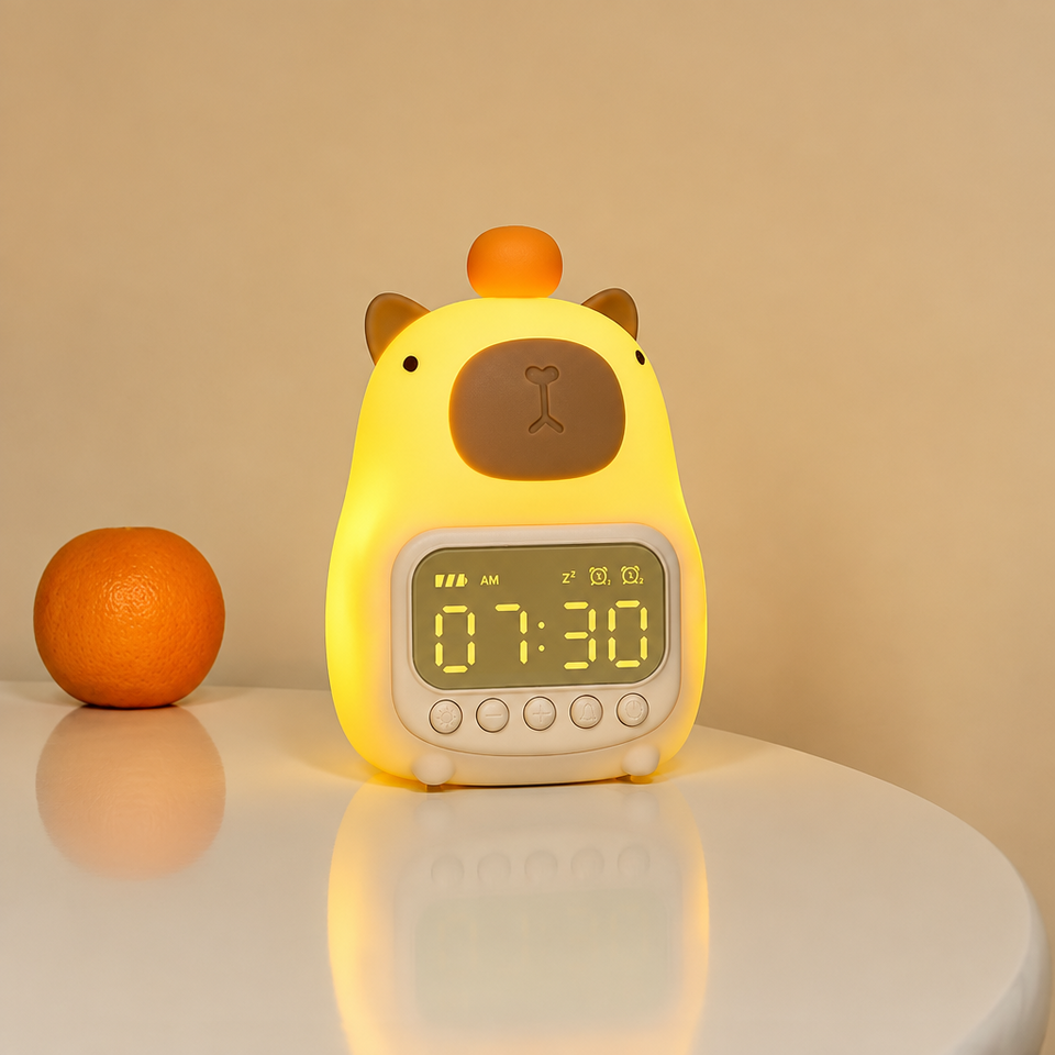 CappyClock – Schattig & Multifunctioneel – Digitale Kinderwekker met Nachtlampje