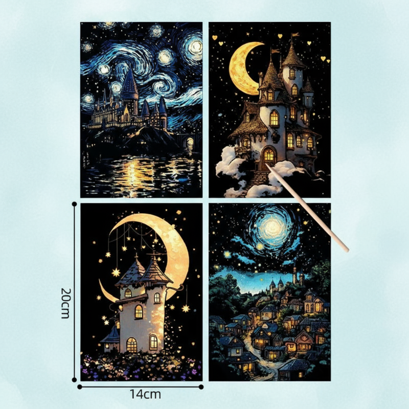 GlowArt – Glow-in-the-dark – Kraskaarten Set