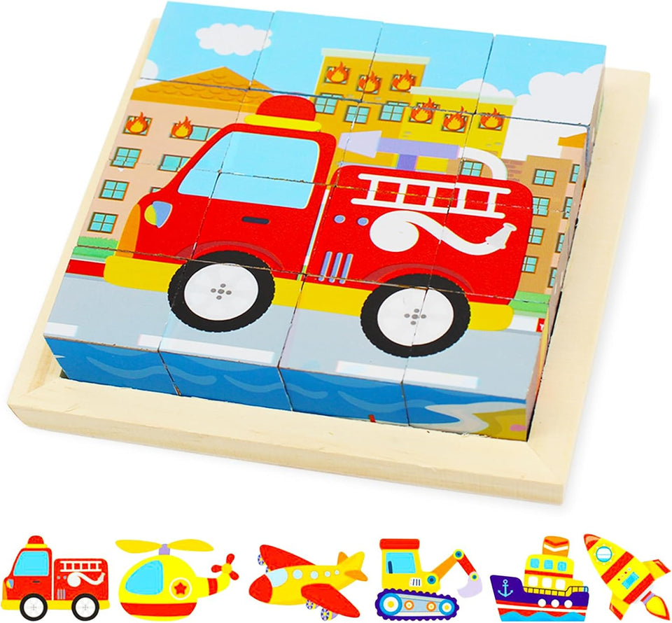 CubePuzzle – Leuk & Educatief – 3D Houten Blokken Puzzel