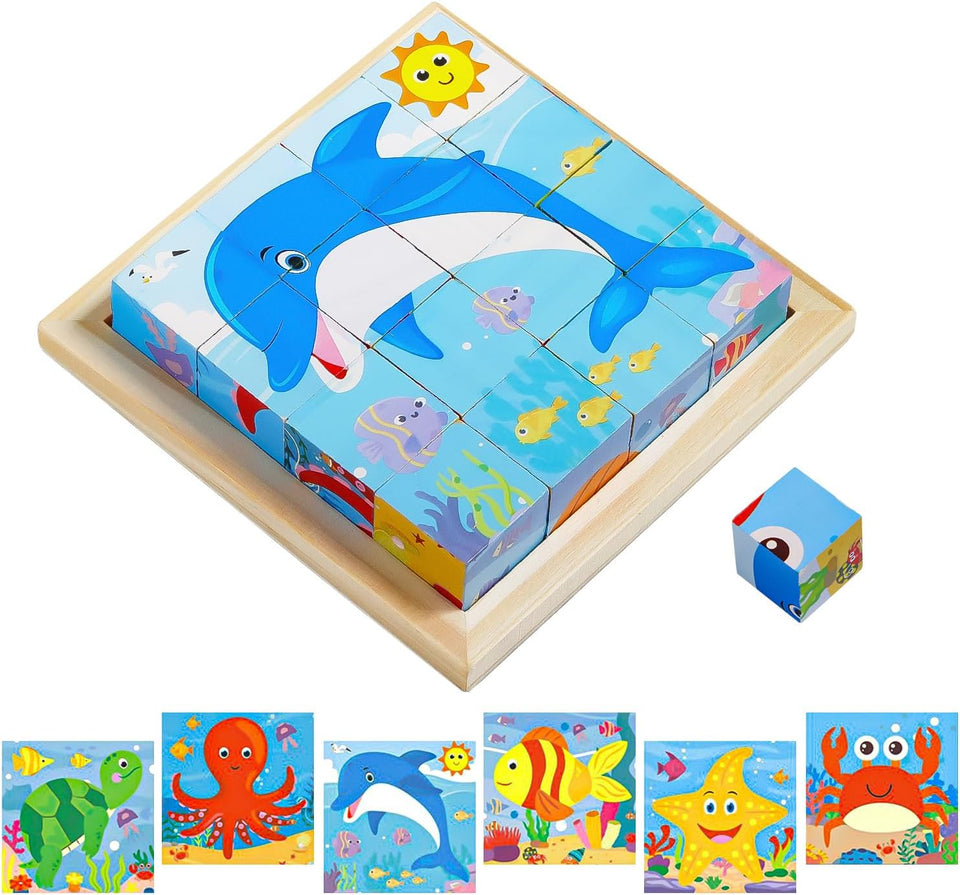 CubePuzzle – Leuk & Educatief – 3D Houten Blokken Puzzel