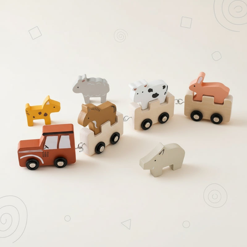 TrainCount –  Klassiek & Educatief – Houten Montessori Trein