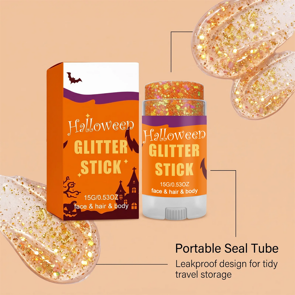 GlitterPop – Sprankelend & Feestelijk – Halloween Glitter Stick voor Gezicht, Haar en Lichaam