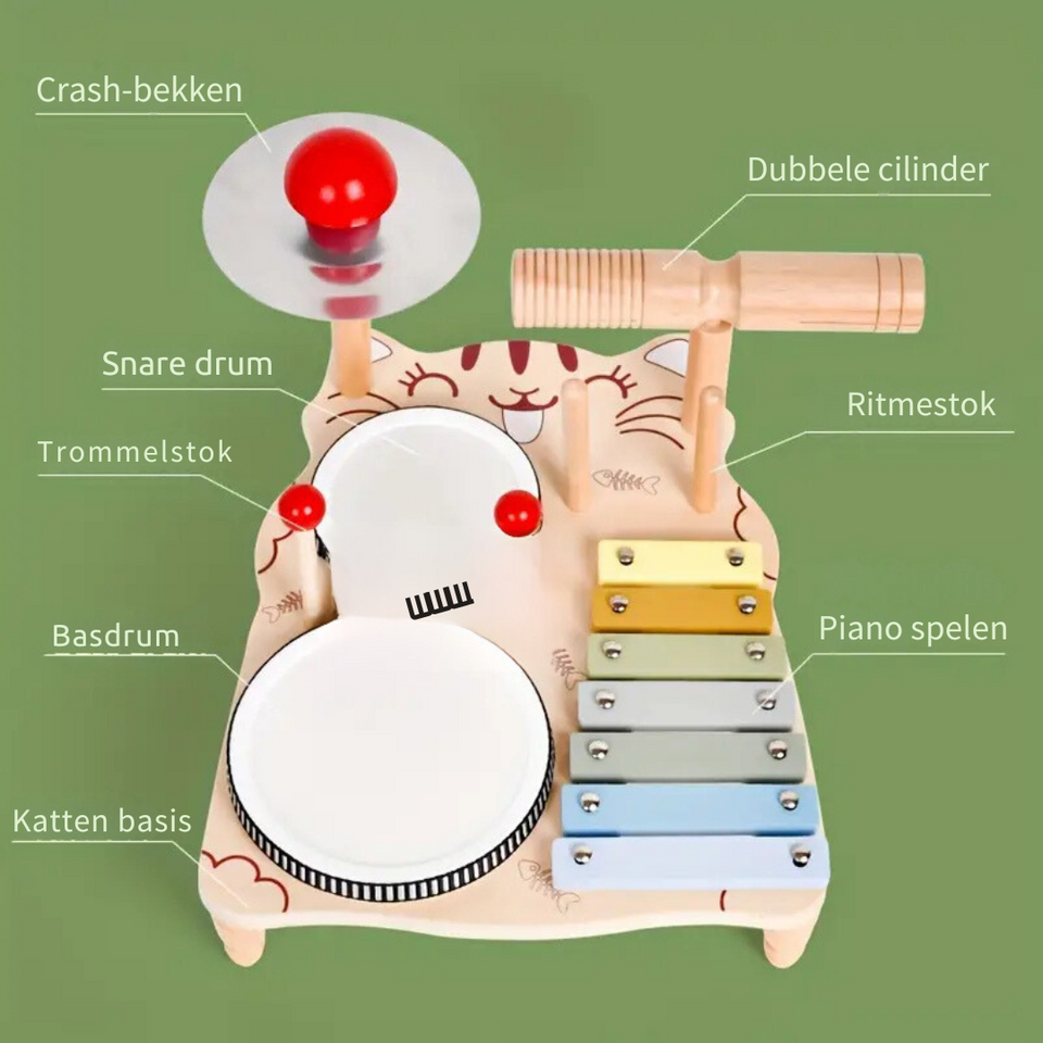 TinyBeats – Speels & Muzikaal – Houten Drumstel