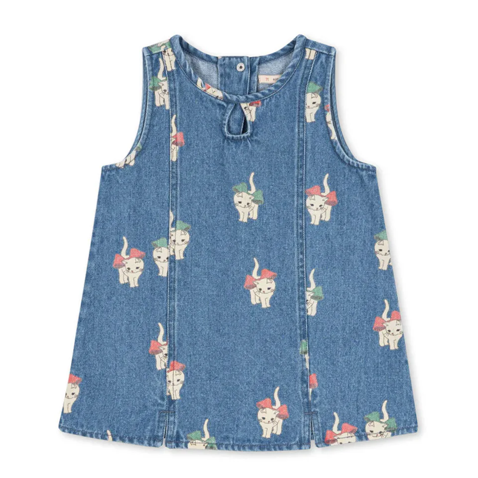 LittleBloom – Schattig & Speels – Denim Jurkje voor Meisjes met Vrolijke Prints