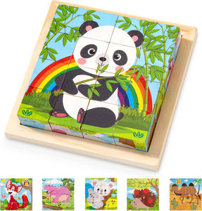 CubePuzzle – Leuk & Educatief – 3D Houten Blokken Puzzel