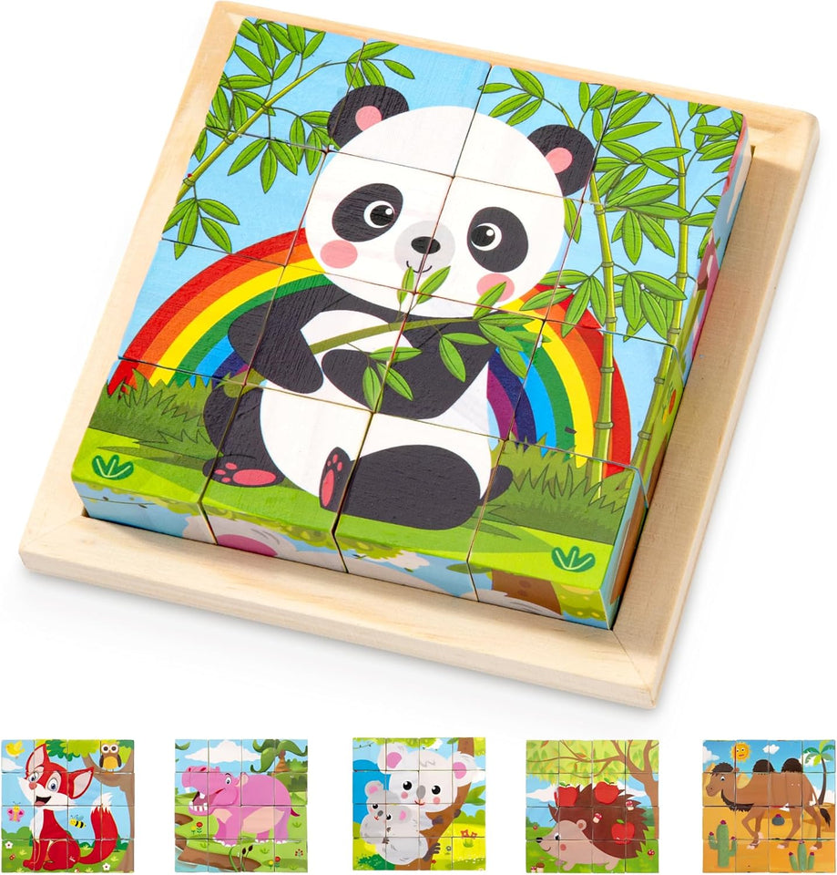 CubePuzzle – Leuk & Educatief – 3D Houten Blokken Puzzel