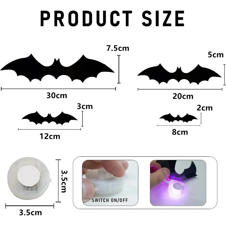 SpookyGlow – Griezelig & Sfeervol – Halloween Vleermuis LED Wanddecoratie
