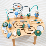 WoodMaze – Speels & Leerzaam – Houten Activiteitentafel met Kralenlabyrint