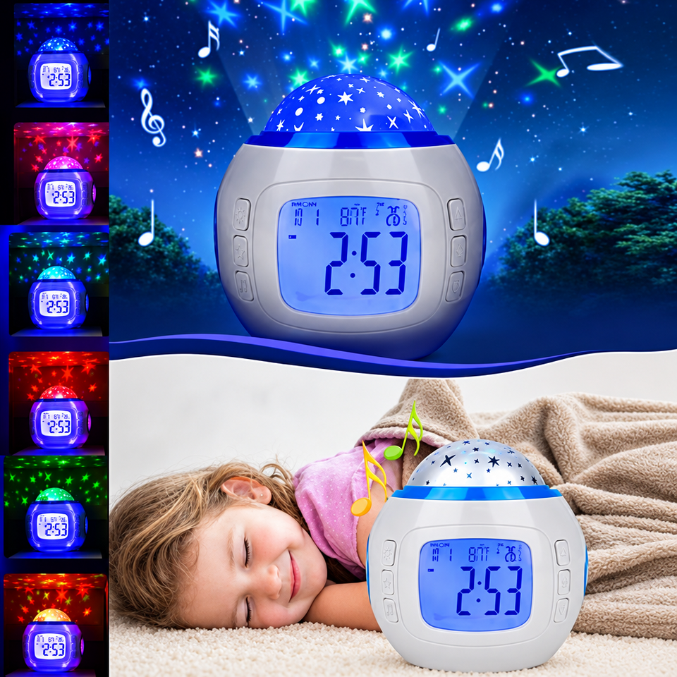 ColorTime – Kleurrijk & Multifunctioneel – Digitale Kinderwekker met Nachtlampje
