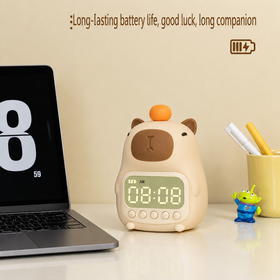 CappyClock – Schattig & Multifunctioneel – Digitale Kinderwekker met Nachtlampje