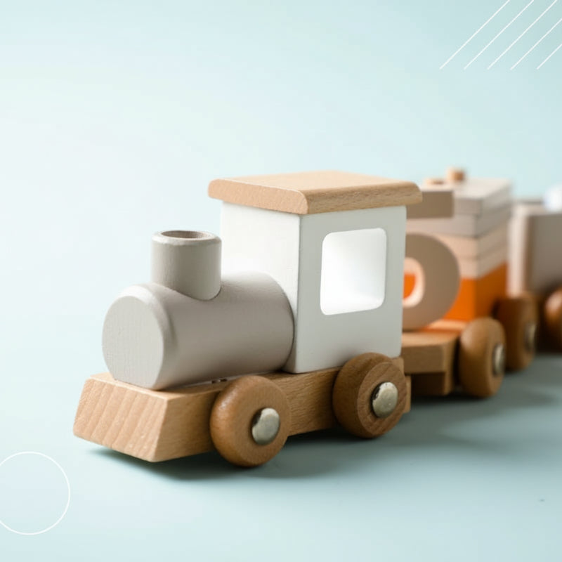 TrainCount –  Klassiek & Educatief – Houten Montessori Trein