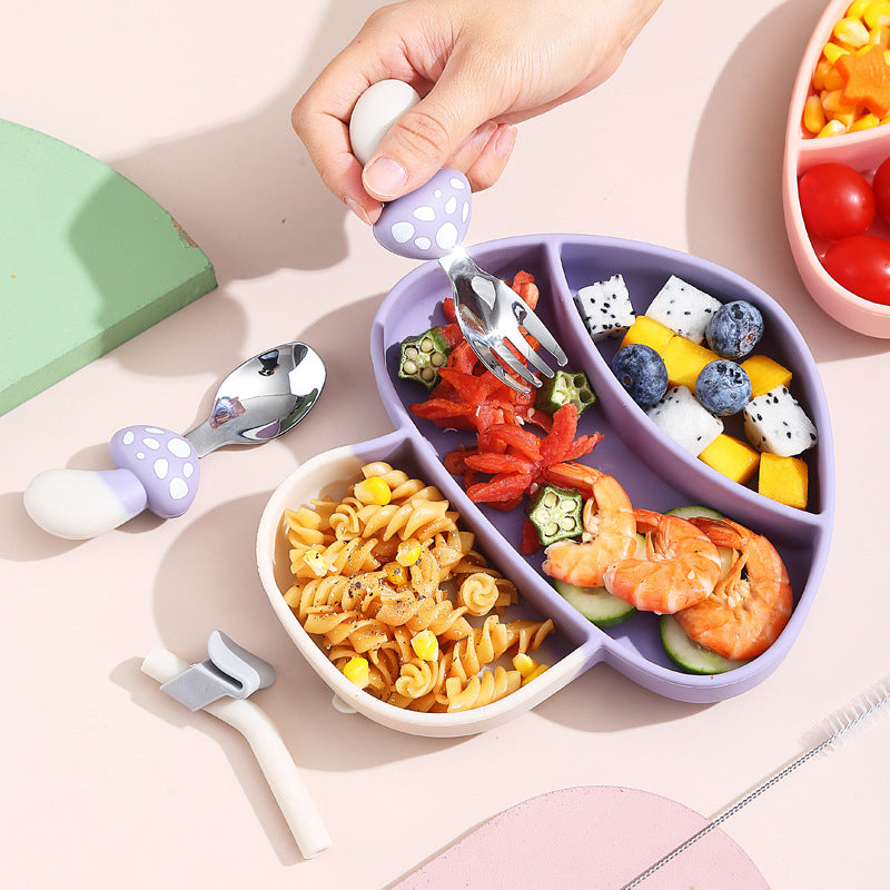 MiniMeal – Veilig & Antislip – Siliconen Peuterbord Set met Bestek