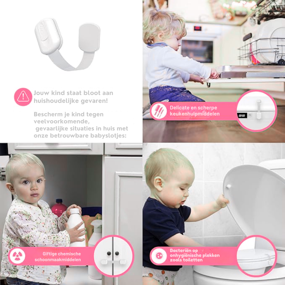 Milo & Moon – Onzichtbare Veiligheid – Kindveilige Kast- & Ladesloten (8 stuks)