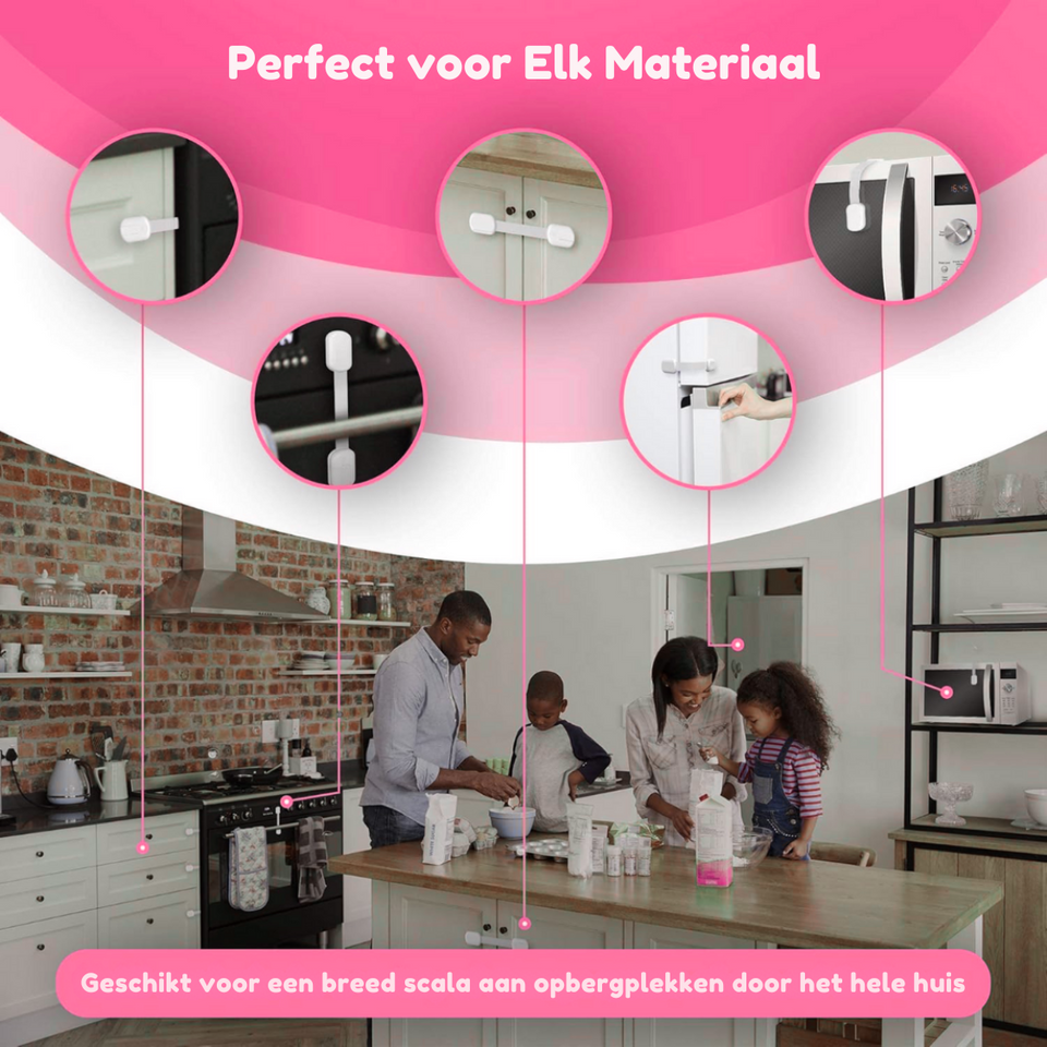 Milo & Moon – Onzichtbare Veiligheid – Kindveilige Kast- & Ladesloten (8 stuks)