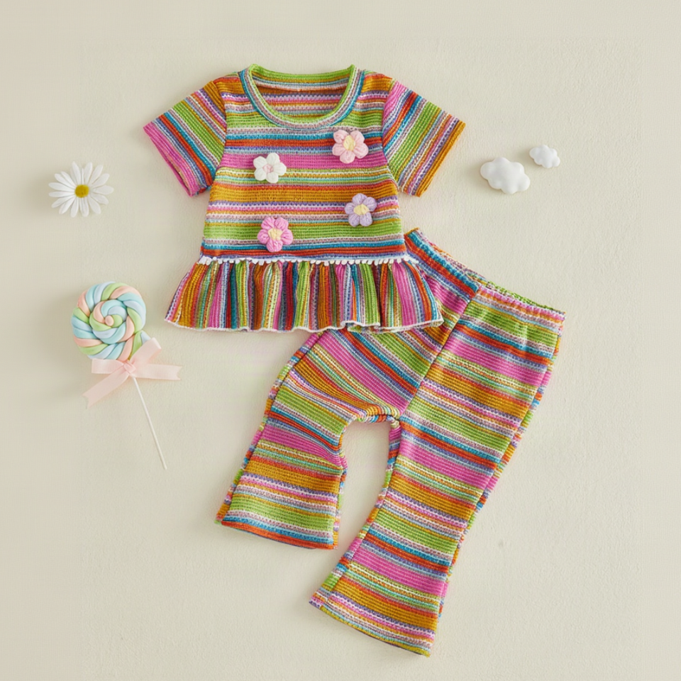 RainbowBloom – Kleurrijk & Schattig – Kinder Outfit 'Flower Power'
