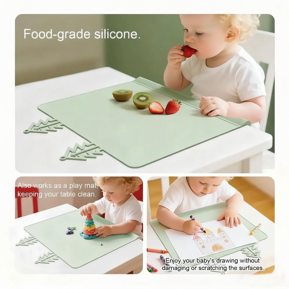 BabySafe – Praktisch & Hygiënisch – Siliconen Placemat met Opstaande Rand