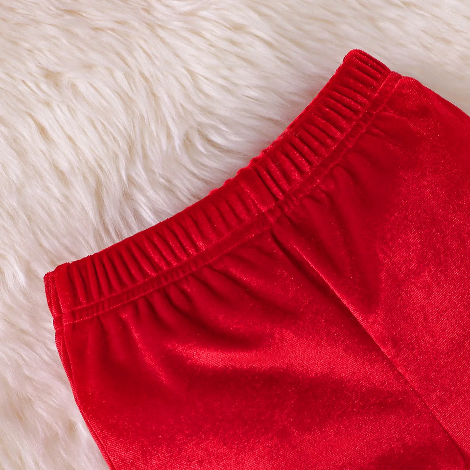 SantaBaby – Vrolijk & Knus – Baby 3 stuks Kerstset met Romper, Flared Broek en Hoed