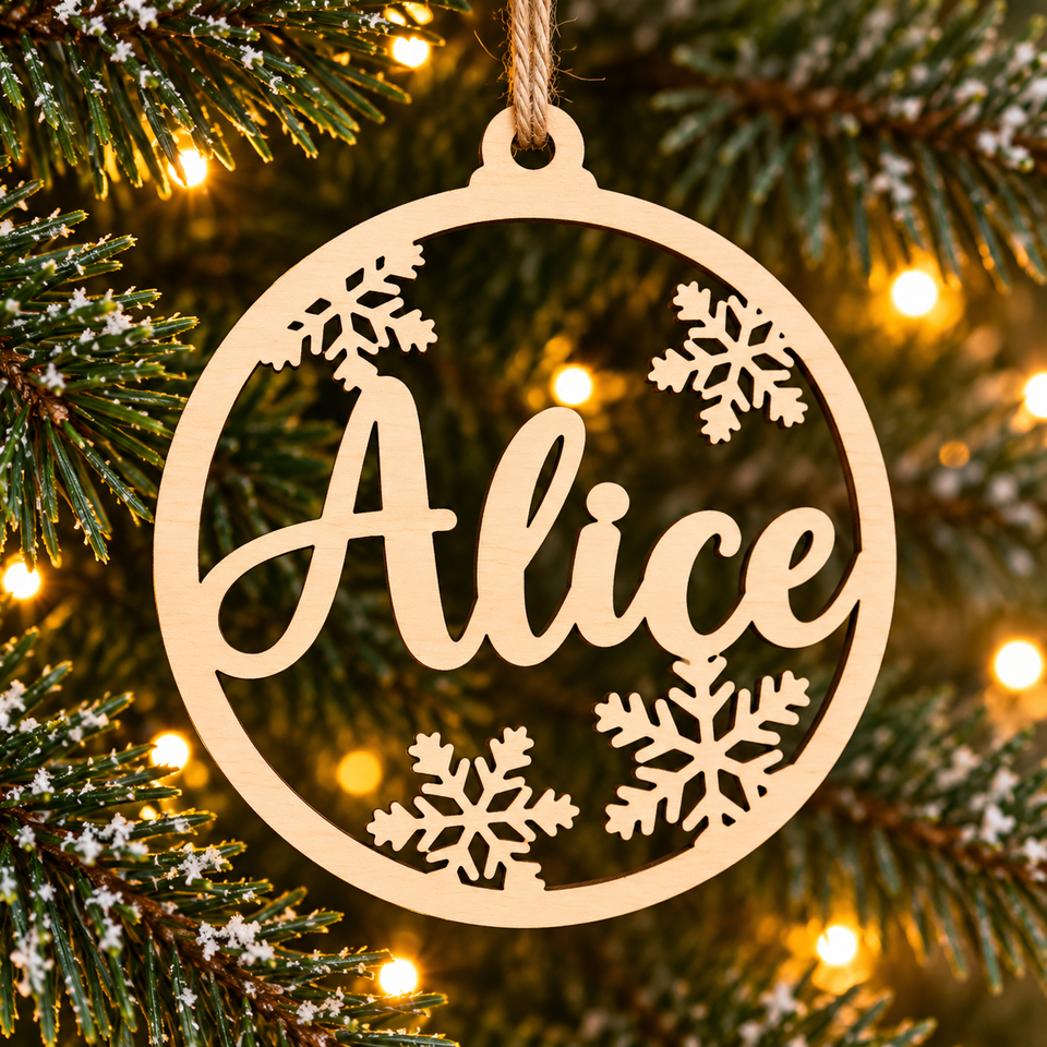ChristmasName – Persoonlijk & Feestelijk – Houten Kersthanger met Naam