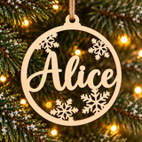 ChristmasName – Persoonlijk & Feestelijk – Houten Kersthanger met Naam