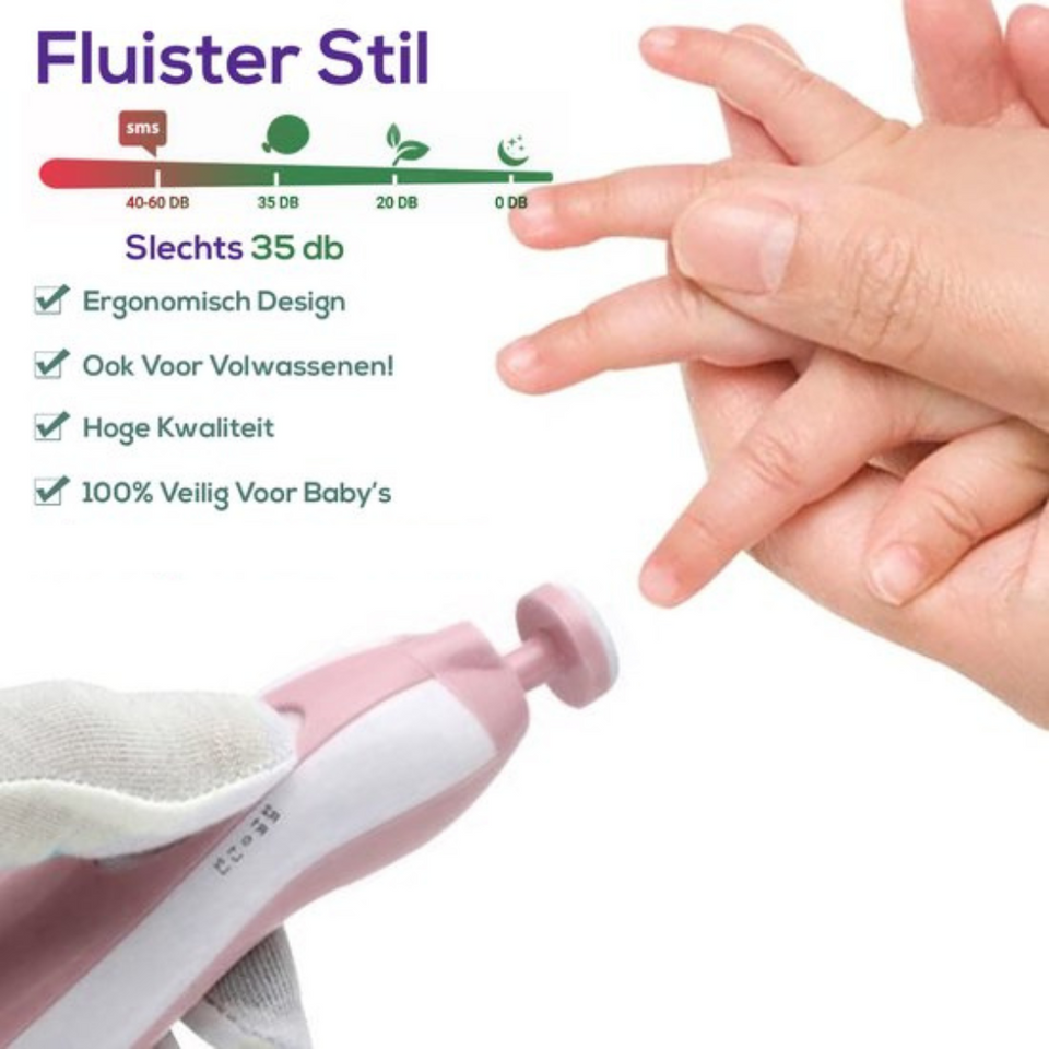 SafeCare – Geruisloos & Veilig – Elektrische baby nagelvijlset