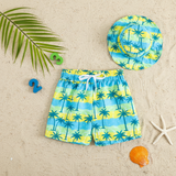 Beach Set – Kleurrijk & stijlvol – Zwembroek met print & Hoed