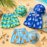 Beach Set – Kleurrijk & stijlvol – Zwembroek met print & Hoed
