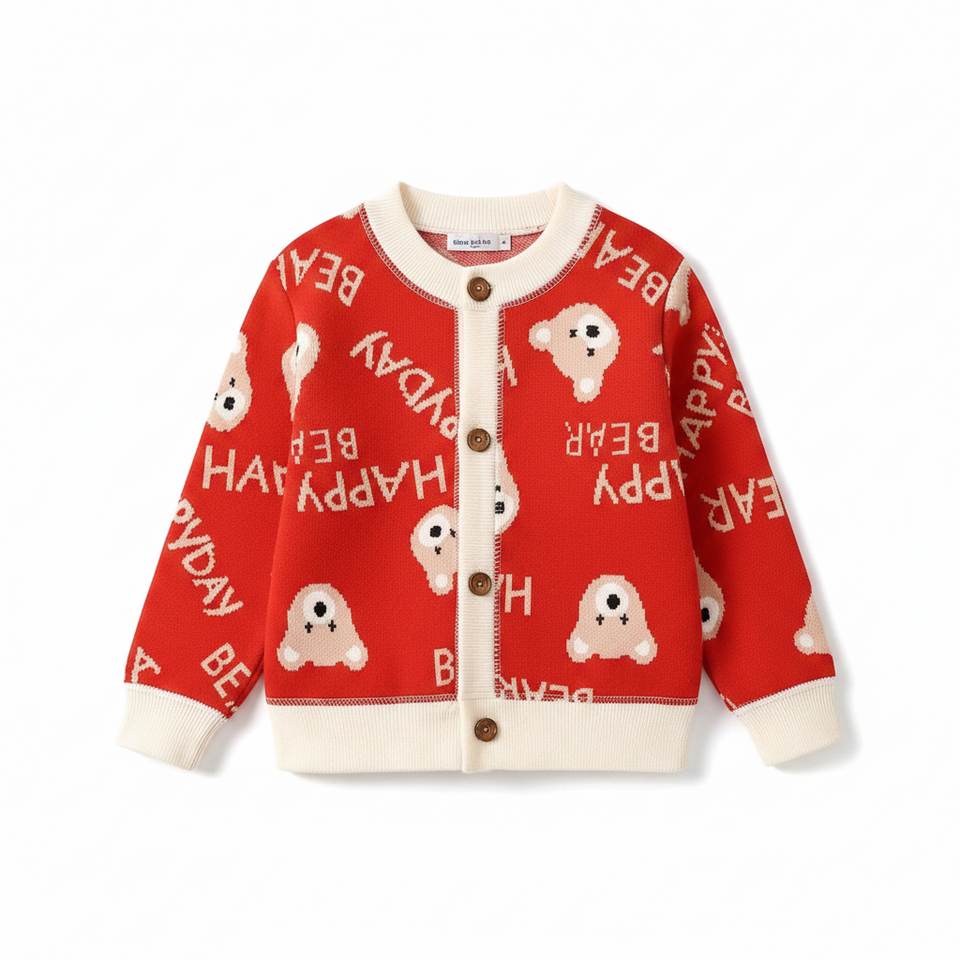 CozyCardi – Zacht & Warm – Gebreid Vestje met Leuke Prints