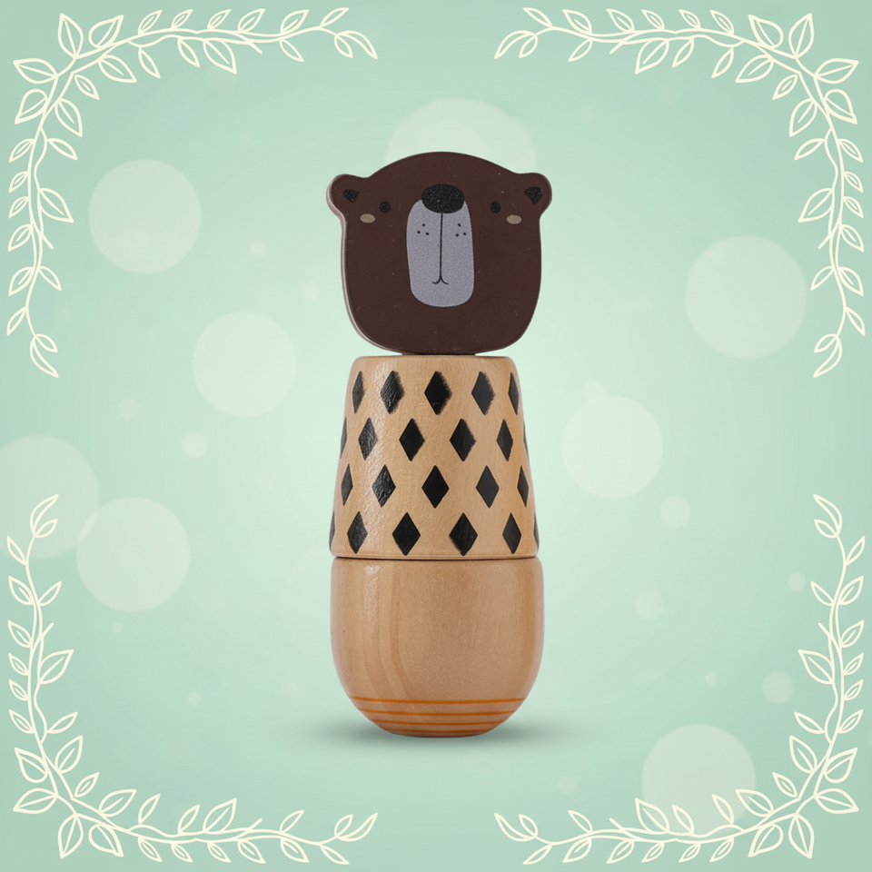 WoodyFriends – Motoriek & Plezier – Houten Dier Stapelspeelgoed