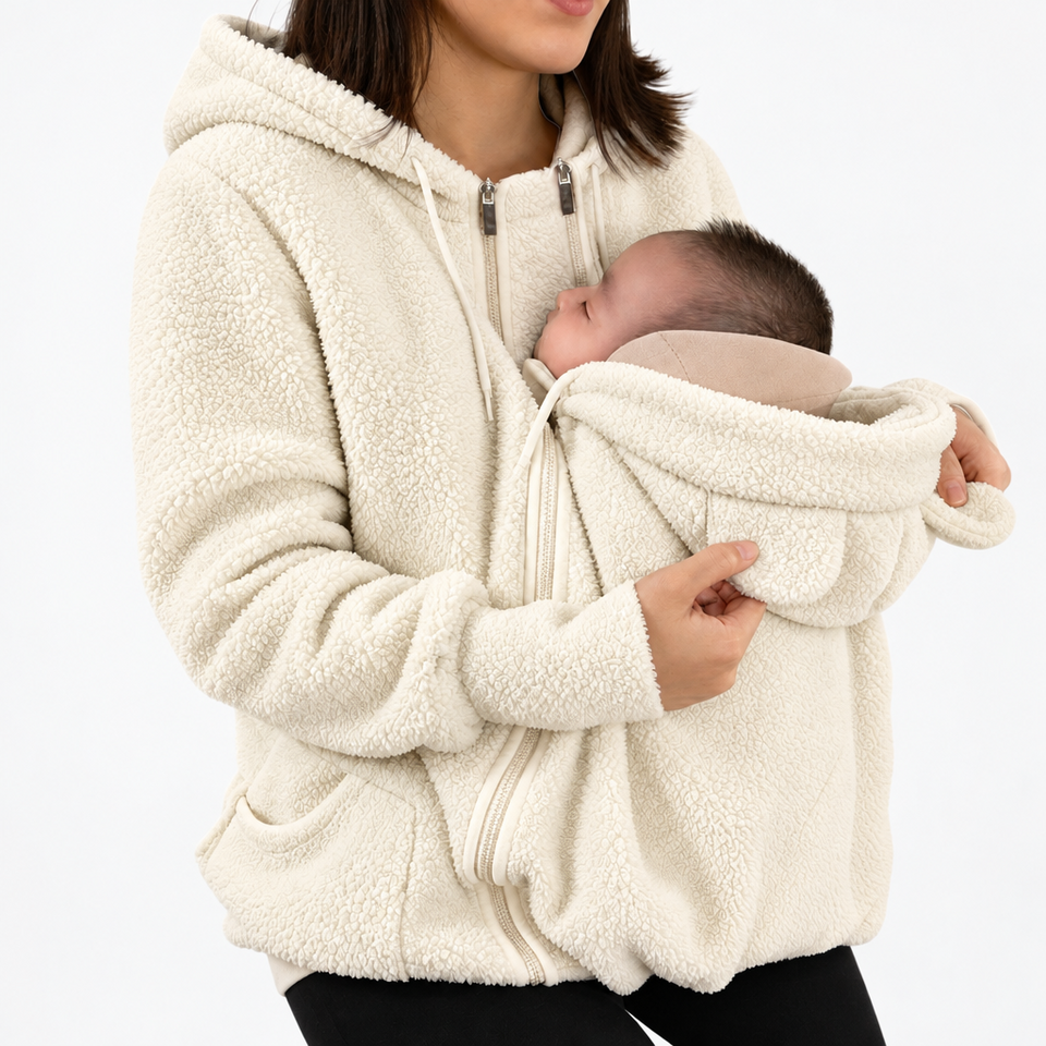 MamaNest – Warm & Praktisch – 2-in-1 Draagjas voor Mama en Baby