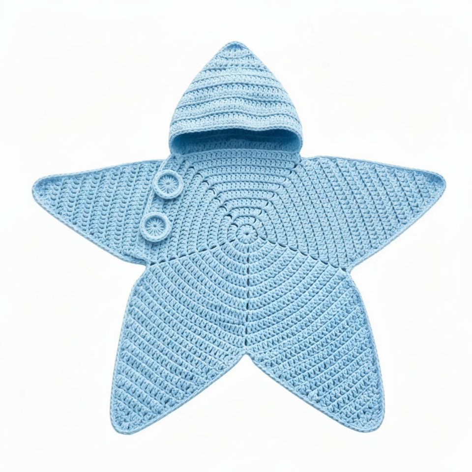 CozyStar – Zacht & Handgemaakt – Gebreid Baby Jumpsuit met Stervormig Ontwerp