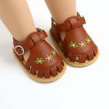 TinyPetals – Comfort & Stijl – Baby Sandalen met Bloemenborduursel