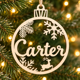 ChristmasName – Persoonlijk & Feestelijk – Houten Kersthanger met Naam