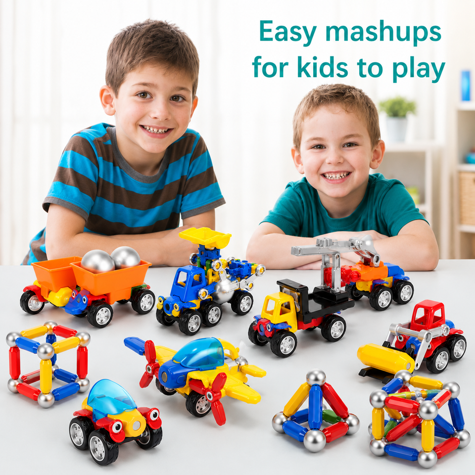 Magnetic Cars™ – Magnetisch Bouwplezier – Magnetische voertuigen Speelgoedset