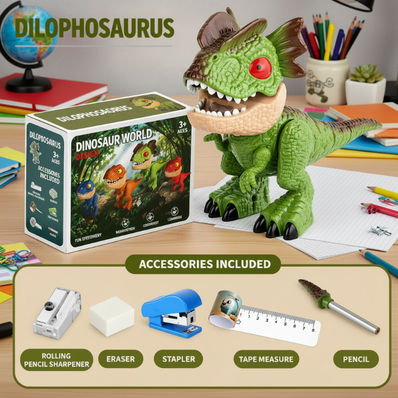 Dinosaur Stationery Toy – Creatief & Leerzaam – 5-in-1 Bureau Set