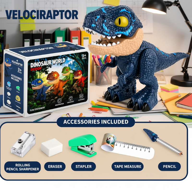Dinosaur Stationery Toy – Creatief & Leerzaam – 5-in-1 Bureau Set
