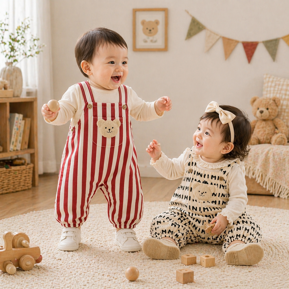 Striped Overall Romper – Zacht & Comfort – Kinder Jumpsuit