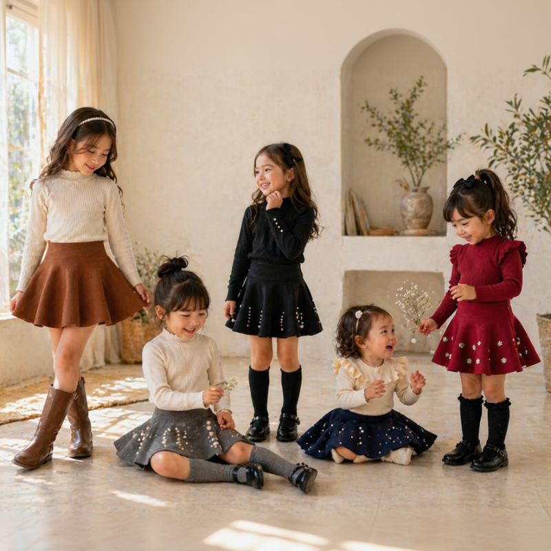 Girls Knitted Skirt – Comfort & Stijl – Kinder Rok