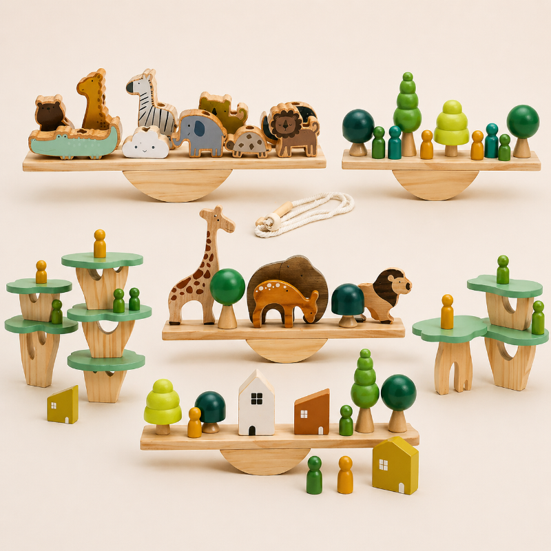 Wooden Forest Blocks – Creatief & Ontwikkeling – Houten Stapel Blokken Set