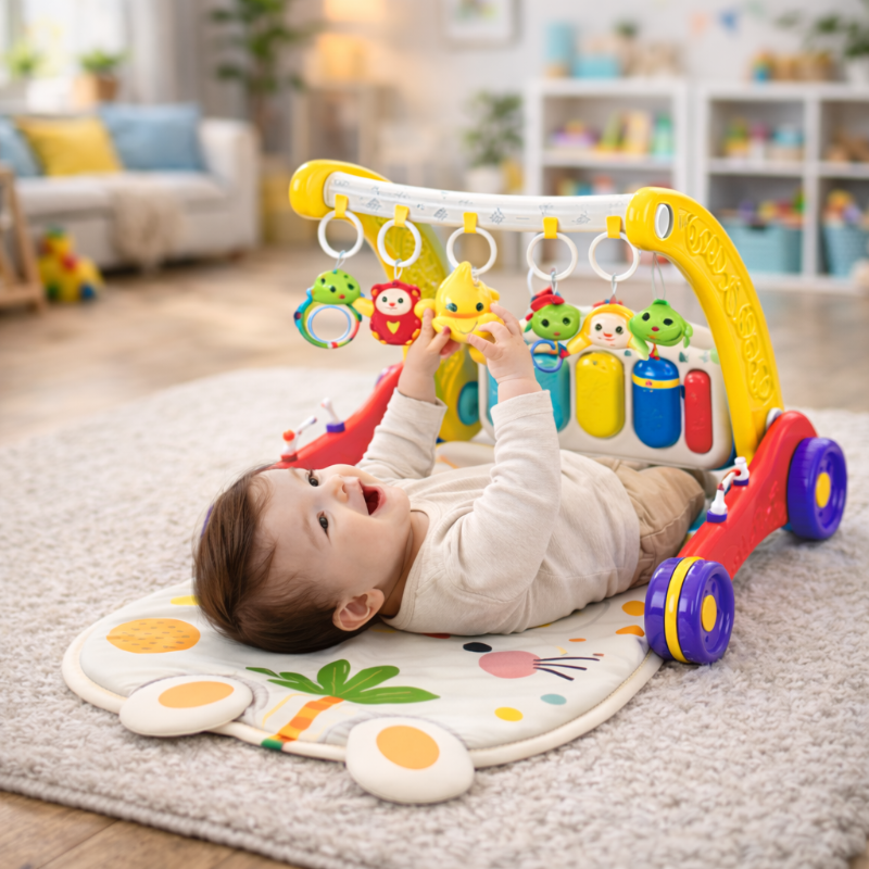 Step & Play – Interactief & Veilig – 3-in-1 Walker & Baby Gym