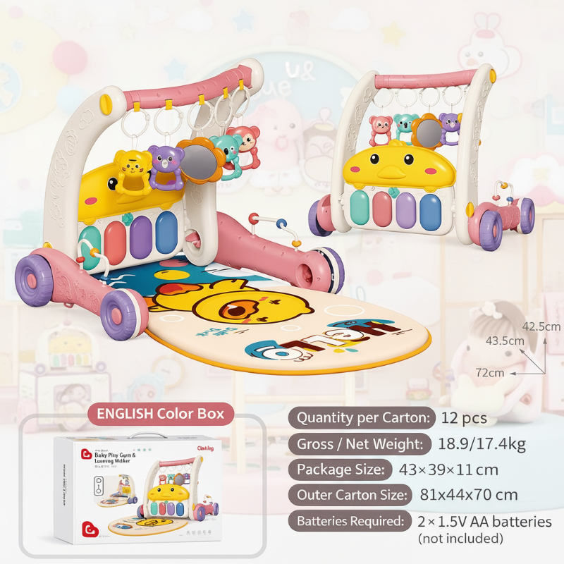 Step & Play – Interactief & Veilig – 3-in-1 Walker & Baby Gym