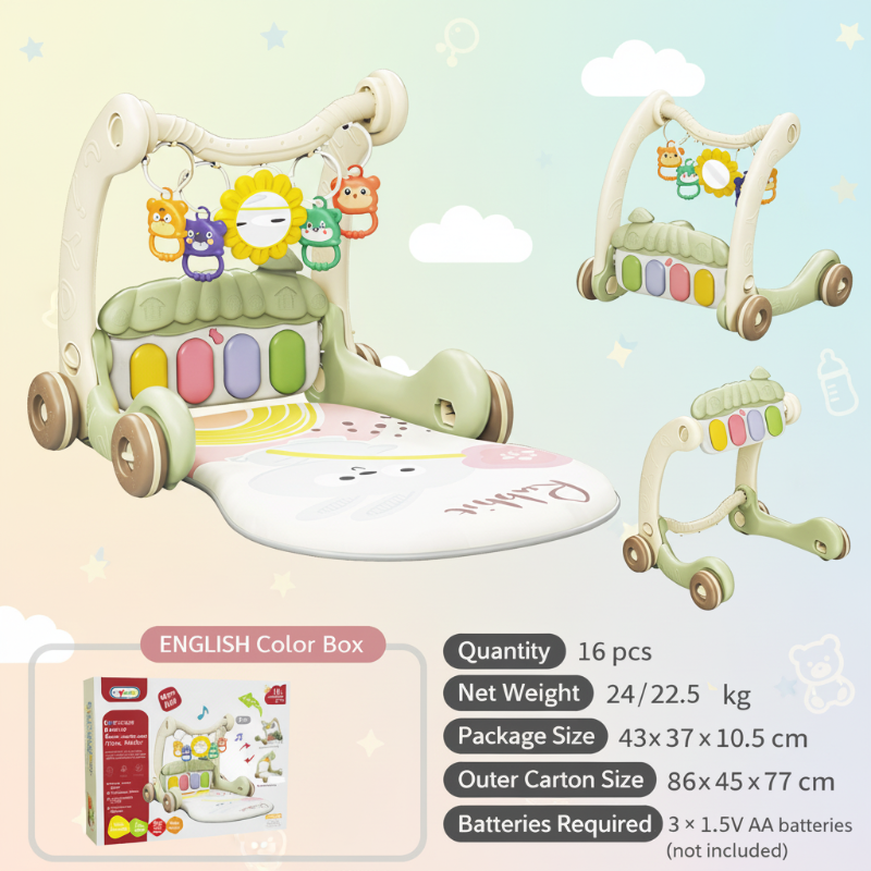 Step & Play – Interactief & Veilig – 3-in-1 Walker & Baby Gym