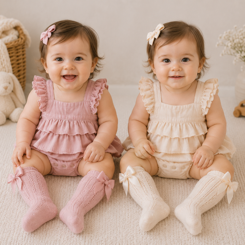 TinyBloom – Schattig & Zacht – Baby & Peuter Jurkje met Ruches