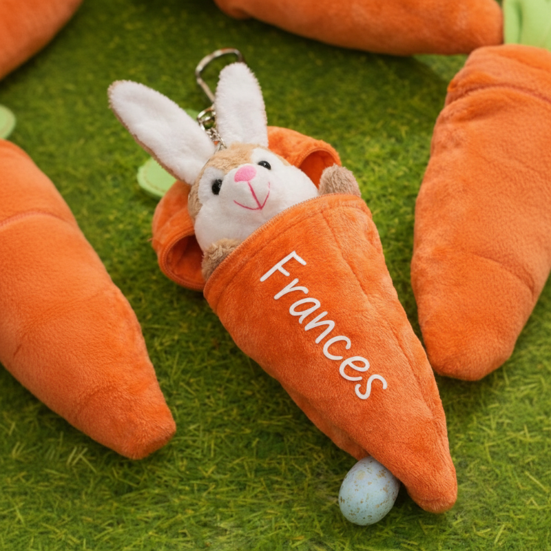 Personalized Bunny – Ultiem Paascadeau - Pluche wortelkonijn met naam