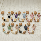 Baby Pacifier Holder – Met Naam – Gepersonaliseerde Houten & Siliconen Kralen