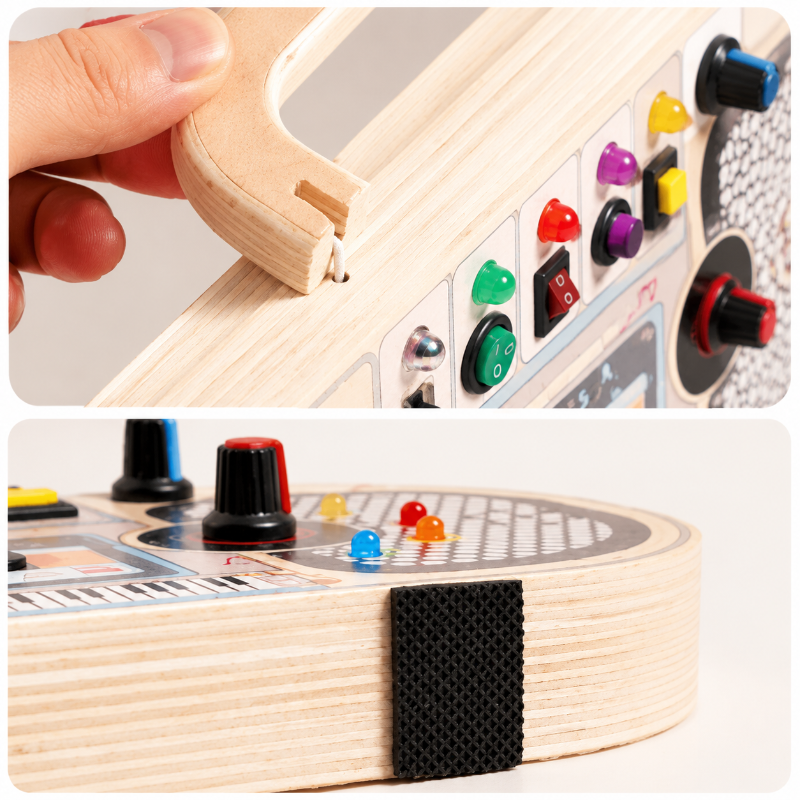 Wooden Busy Board – Motoriek & Interactief – Activiteiten Muziek Bord