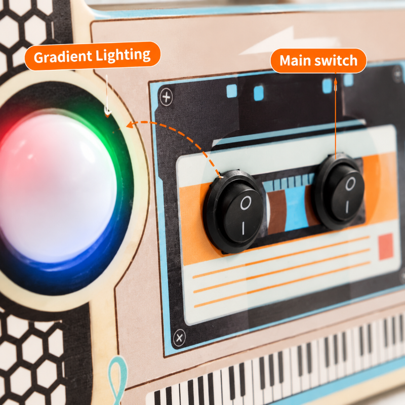 Wooden Busy Board – Motoriek & Interactief – Activiteiten Muziek Bord