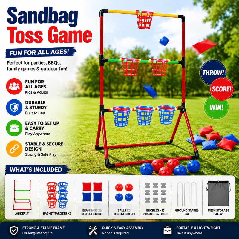 Sandbag Toss Game – Interactief & Buiten – Pittenzak Spel Set