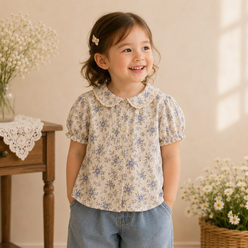 Girls Summer Fashion Top – Luchtig & Comfort – Vintage Meisjes Top