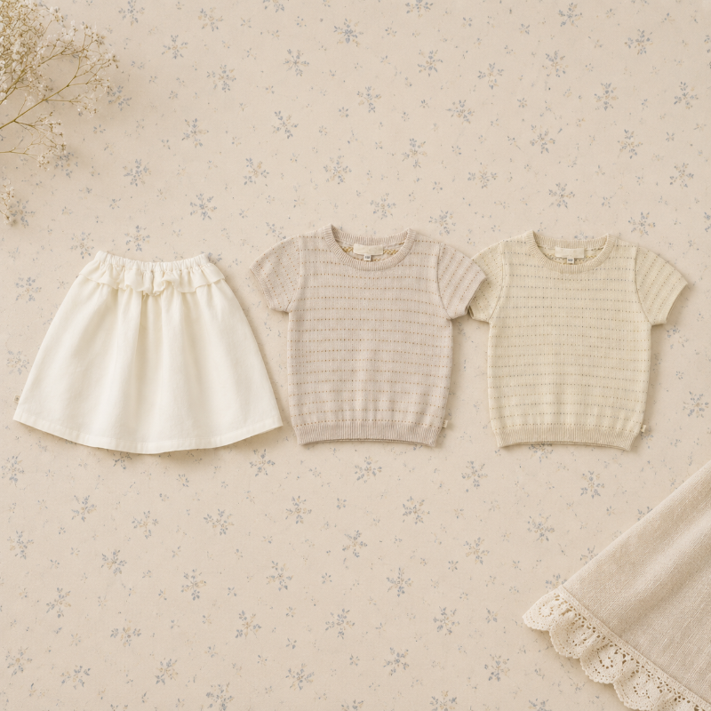 Bella Knit Top & Skirt – Licht & Luchtig – Gebreide Kinder Zomer Set