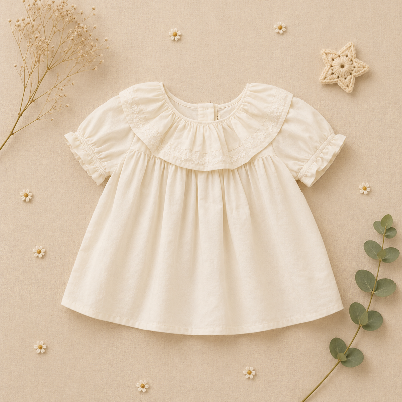 Ruffle Collar Top – Elegant & comfortabel – Top met decoratieve Kraag en pofmouwen
